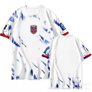 เสื้อทีมชาตินอร์เวย์ Haaland Edition สำหรับผู้ชายและผู้หญิง ออกแบบมาเพื่อความแห้งเร็วในเกมฟุตบอล World Cup Qualifiers