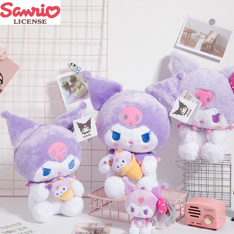 ของแท้ Sanrio Kuromi ตุ๊กตาของเล่นตุ๊กตาไอศกรีม Series ตุ๊กตาตุ๊กตาจี้ตุ๊กตา Kuromi