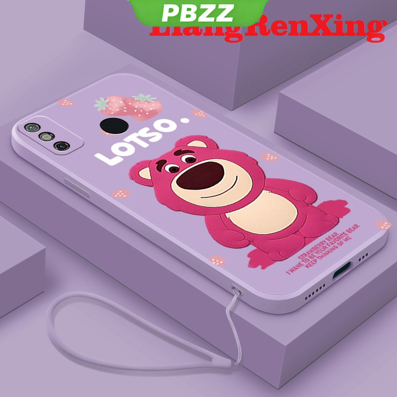 PBZZ เคสโทรศัพท์ เคส TECNO SPARK 6 GO TECHNO SPARK 6 GO เคสซิลิโคนนิ่ม ลายหมีสตรอเบอร์รี่ กันกระแทก 