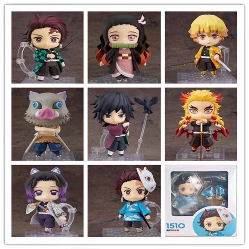 【Fast shipping】Nendoroid Demon Slayer Q Version Action Figure Articulado Figure Tanjirou Nezuko Zeni