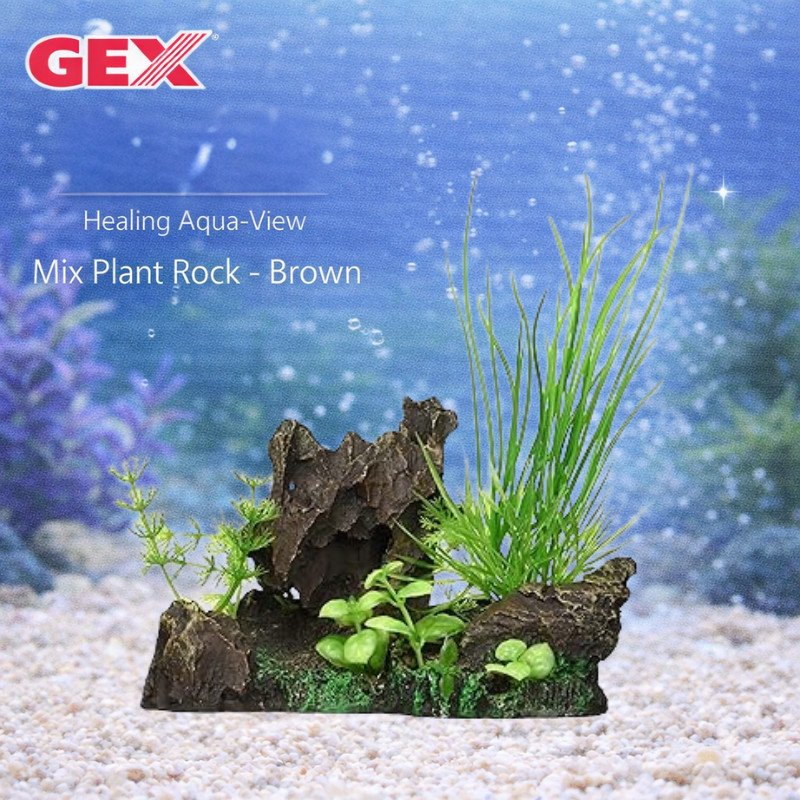 GEX Aquarium Plant Rock Decor Mixed Plants Aquascape