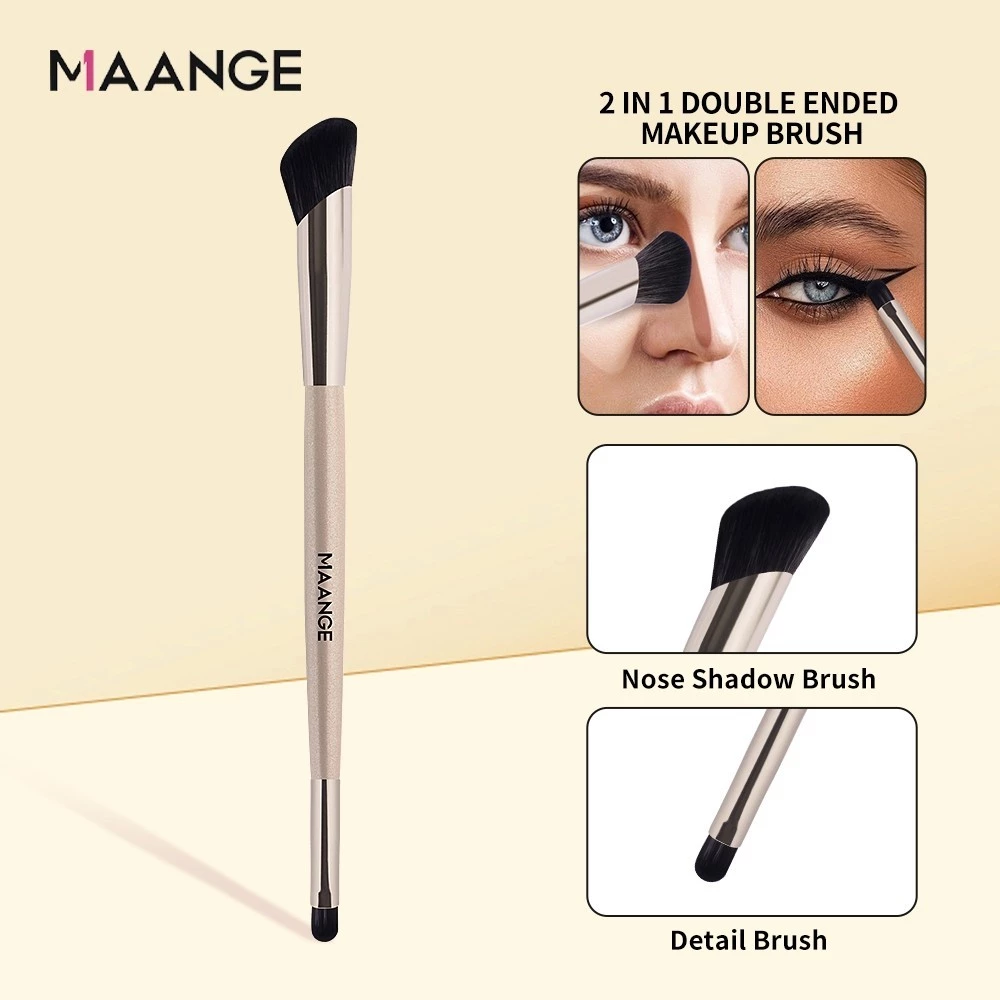 MAANGE ความต้องการ 2 ใน 1แปรงอายแชโดว์นุ่มสองหัวออกแบบจมูกเงาแปรงคอนซีลเลอร์รายละเอียดแปรง