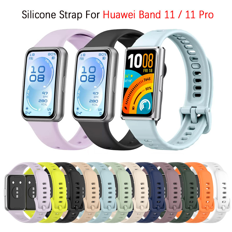 สายรัดซิลิโคนสําหรับ For Huawei Band 11 เข็มขัดปรับสร้อยข้อมือสําหรับ for Huawei Band 11 Pro สายรัดข้อมืออุปกรณ์เสริม