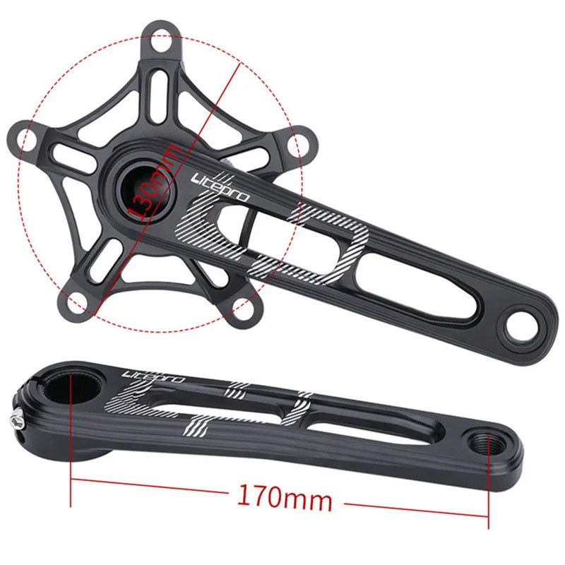 LP Litepro อลูมิเนียมอัลลอยด์ Chainwheel จักรยานพับ Crank Crank Crank Crankset 130BCD โซ่เดี่ยวกลวงแ