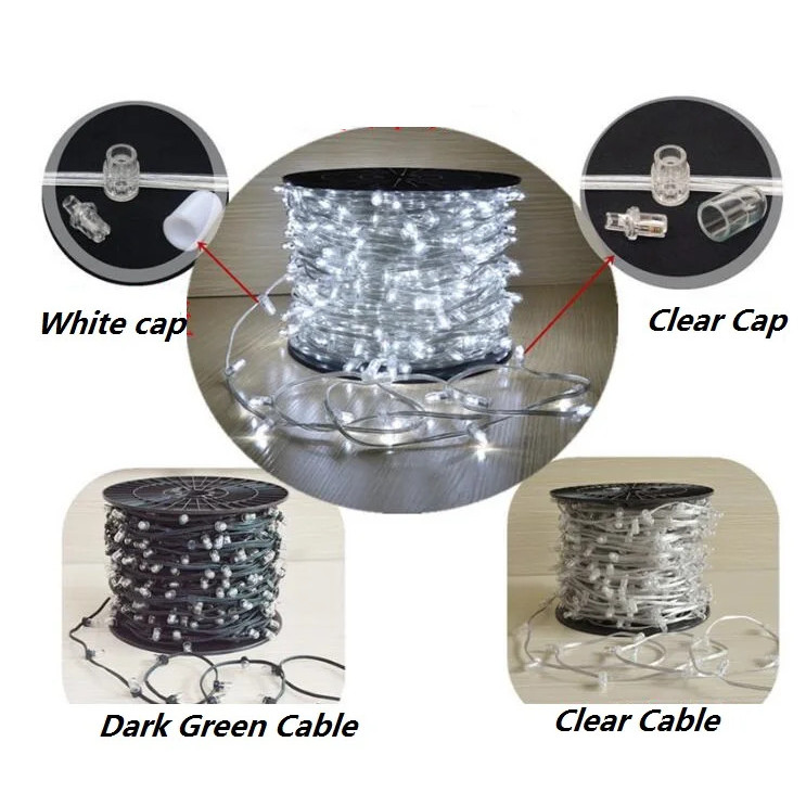 100เมตร/ม้วน12โวลต์ไฟ นํา นางฟ้าวันหยุดตกแต่งสตริง666 นํา คลิปสตริงหลายสีพวงมาลัย