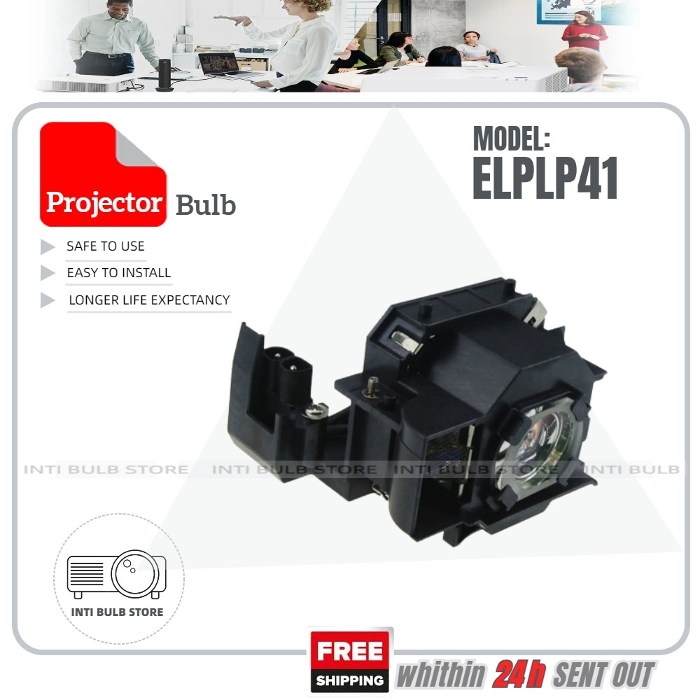 ELPLP41 เปลี่ยนโปรเจคเตอร์หลอดไฟสําหรับ Epson EB-S62 EMP-S5 EMP-S52 EB-S6 EMP-X5 EMP-X52 EMP-S6 EMP-