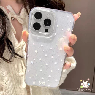 เคสไอโฟน15 17 เคส สำหรับ IPhone 11 17 15 12 13 16 14 Pro Max X XS XR Max 7 6 6s 8 Plus เคสเพล์รสหัวใจโบว์ป้องกันสงกรานต์