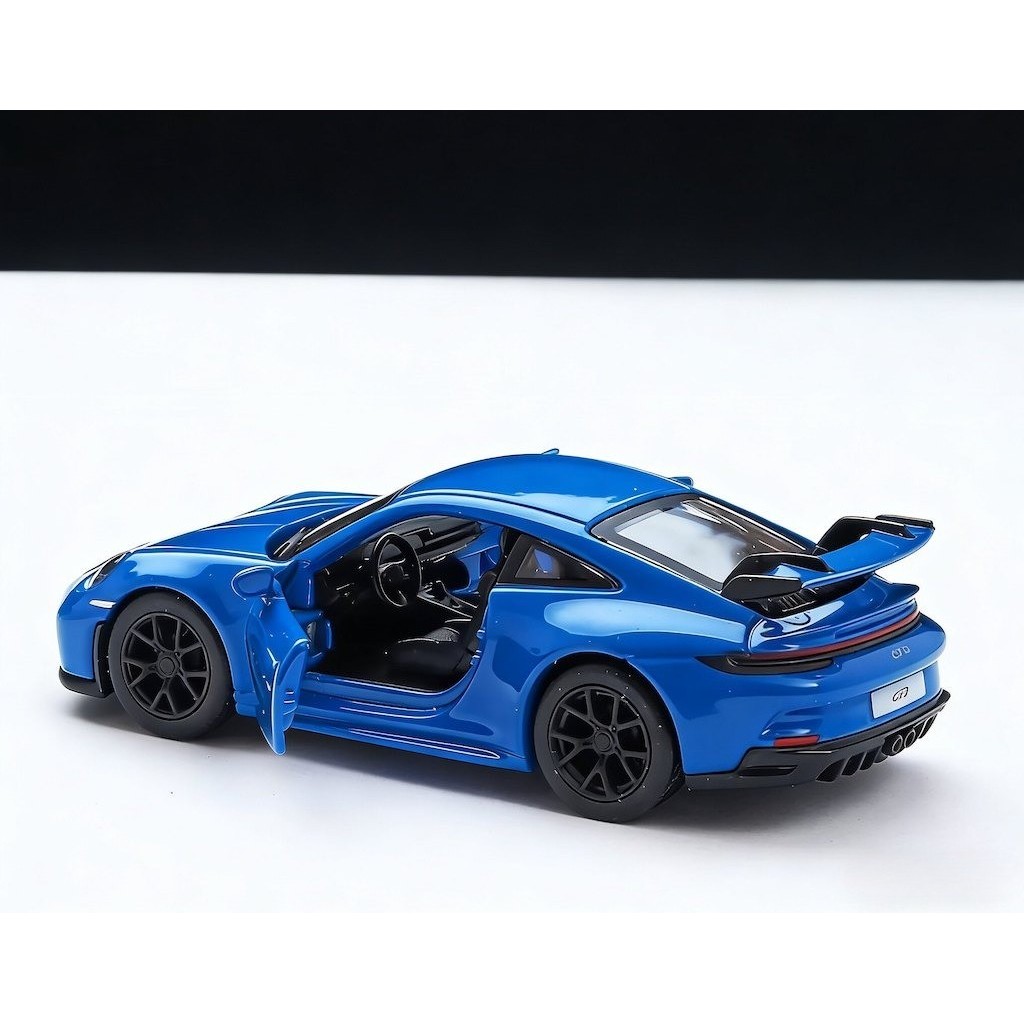 Mytopstore Bburago 1:64 สีฟ้า 911 GT3 Racing กีฬารุ่น Diecast รวบรวมจอแสดงผลรถโลหะ BN