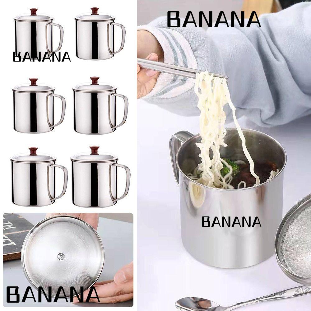 BANANA1 แก้วกาแฟพร้อมฝาปิดสแตนเลส Handle Tumbler Pint Cup