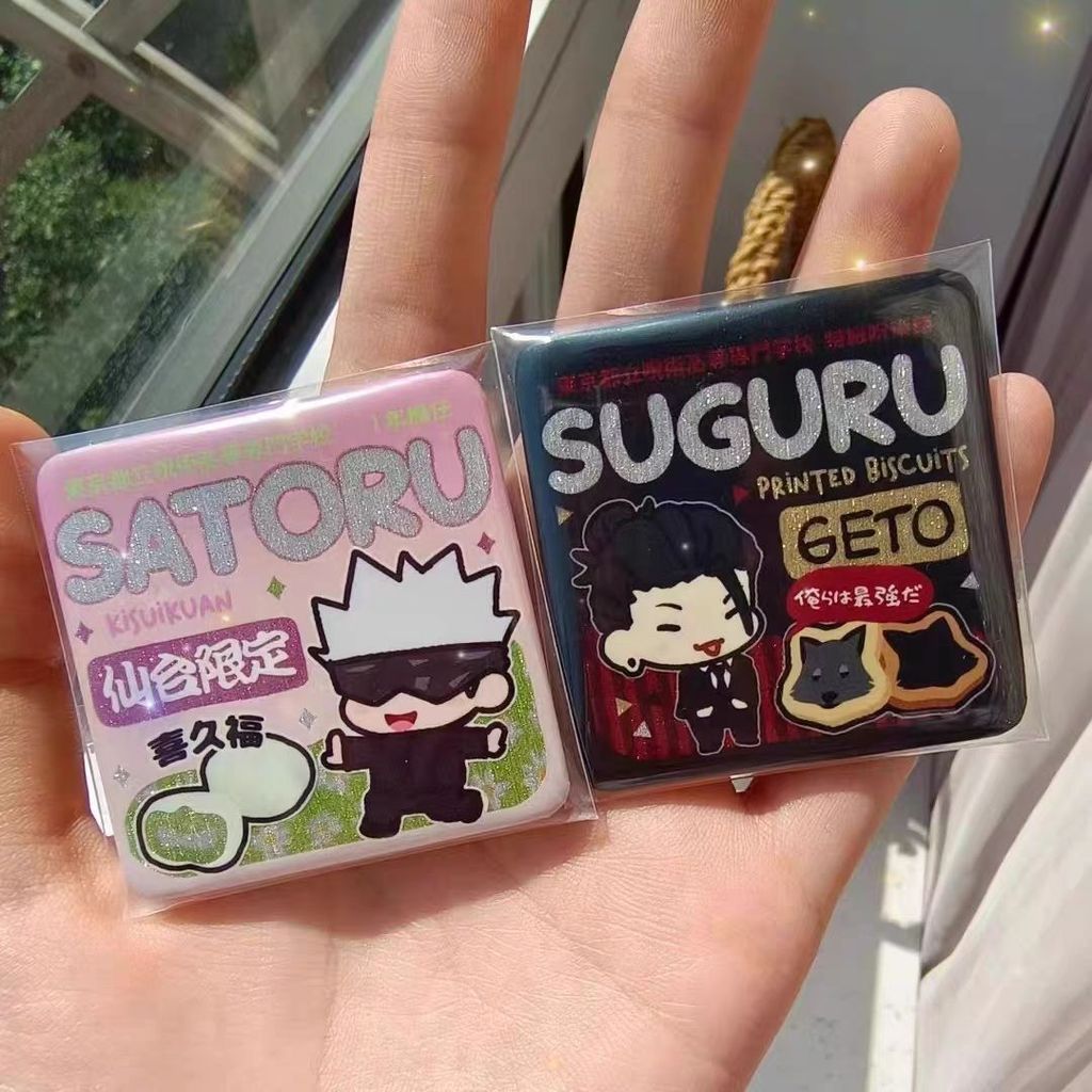เข็มกลัด Gojo Satoru จากอนิเมะ Jujutsu Kaisen พร้อมกระเป๋าเก็บ อุปกรณ์เสริมสำหรับสะสมและของขวัญน่ารัก