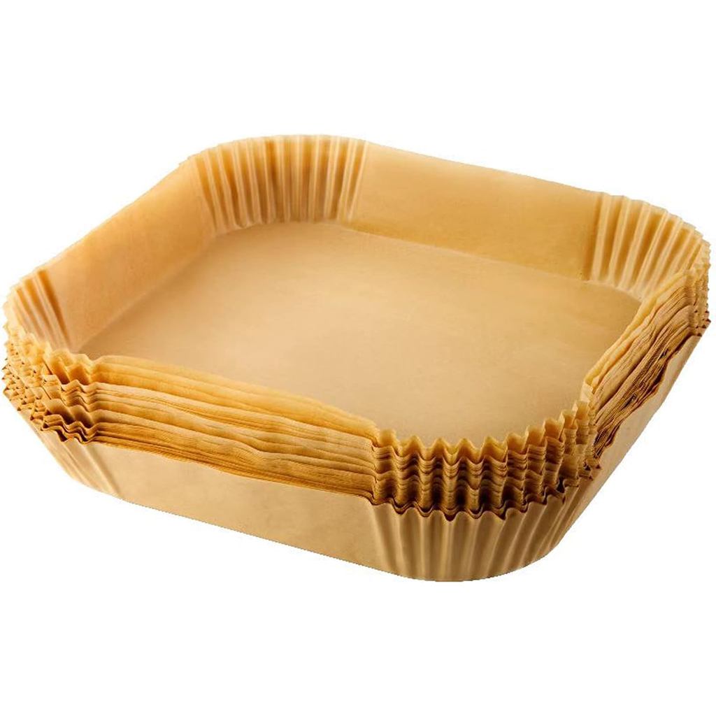 8.9 นิ้ว Air Fryer กระดาษแบบใช้แล้วทิ้งสําหรับ Power XL,100 ชิ้น Square Parchment Liners สําหรับ 5 ถ