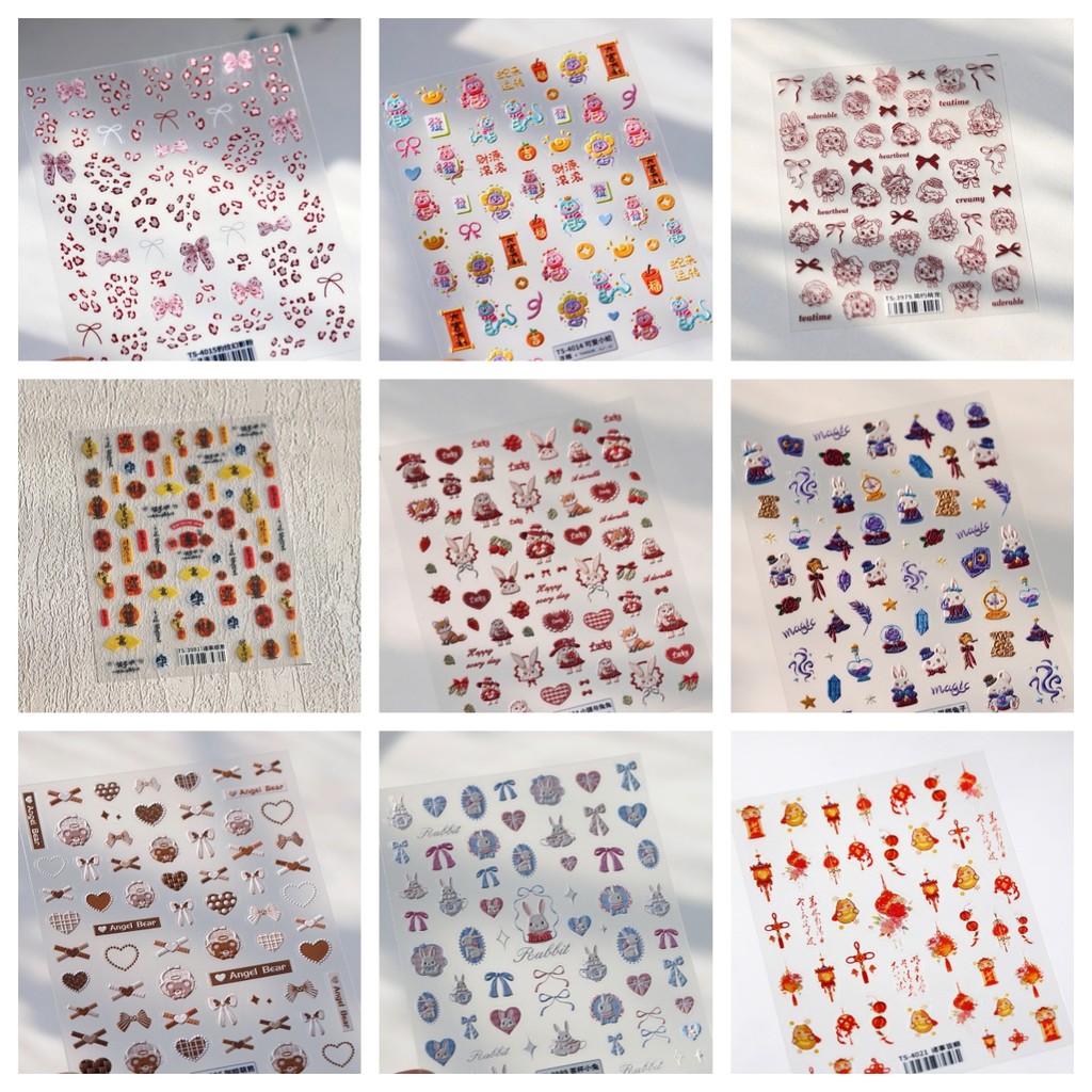 [CORAL SEA] 100 คอลเลกชันขายดี 12 สติ๊กเกอร์ติดเล็บสติ๊กเกอร์ติดเล็บอุปกรณ์แต่งเล็บสติ๊กเกอร์ติดแต่งเล็บแผ่นแปะแต่งเล็บสติ๊กเกอร์ติดเล็บ