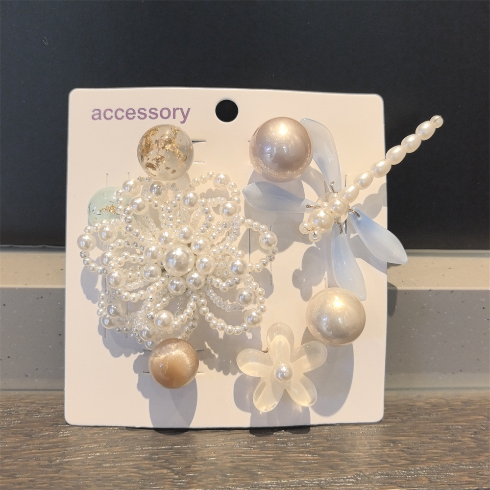Elegant Pearl Beaded Flower & Dragonfly Shoe Charms - Shiny Cat Eye & Gold ฟอยล์ Crocs Jibbitz, แฟชั่นรองเท้าตกแต่งสําหรับผู้หญิงและ GirlsElegant Pearl ลูกปัดดอกไม้และรองเท้า Dragonfly Char