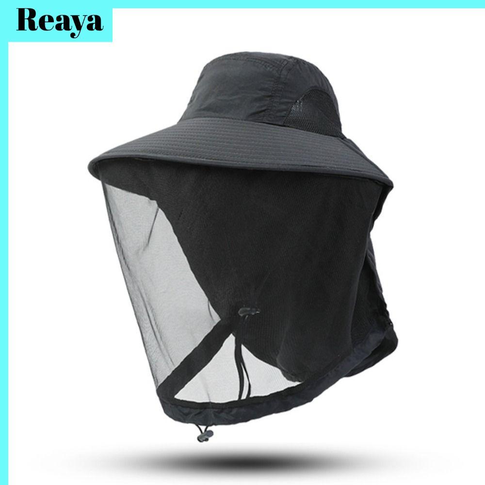 Reaya หมวกกันยุง, อุปกรณ์ป้องกันคอใบหน้าหมวกกันแดดตกปลาแบบพับได้, แฟชั่นซ่อนตาข่าย Casual แมลง Bee Protection Bucket Hat Jungle