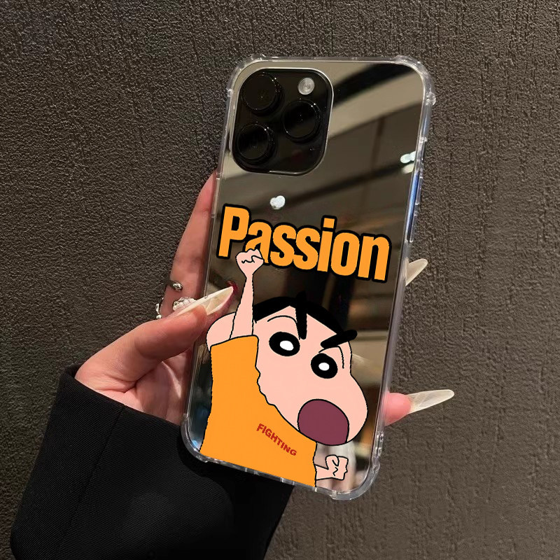 Passion Passion Crayon Shin-Chan เหมาะสําหรับ iPhone17promax กระจก 15promax การ์ตูน 14Pro Apple 16 เ