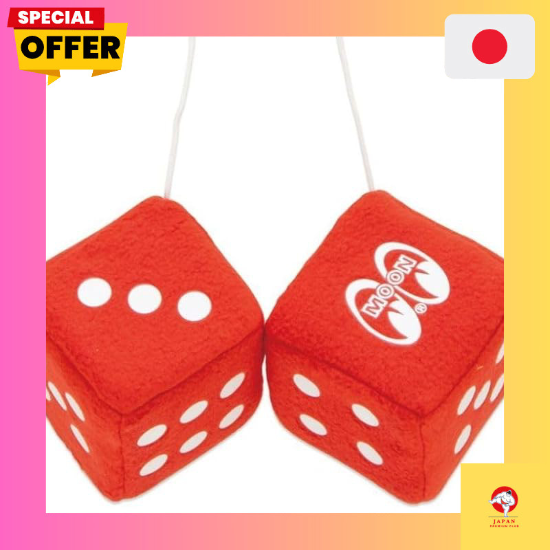 Moon Eyes Fuzzy Dice Hanging Mirror Ornament MOONEYES Red MG878RD Car Accessory Car Goods Fuzzy Dice