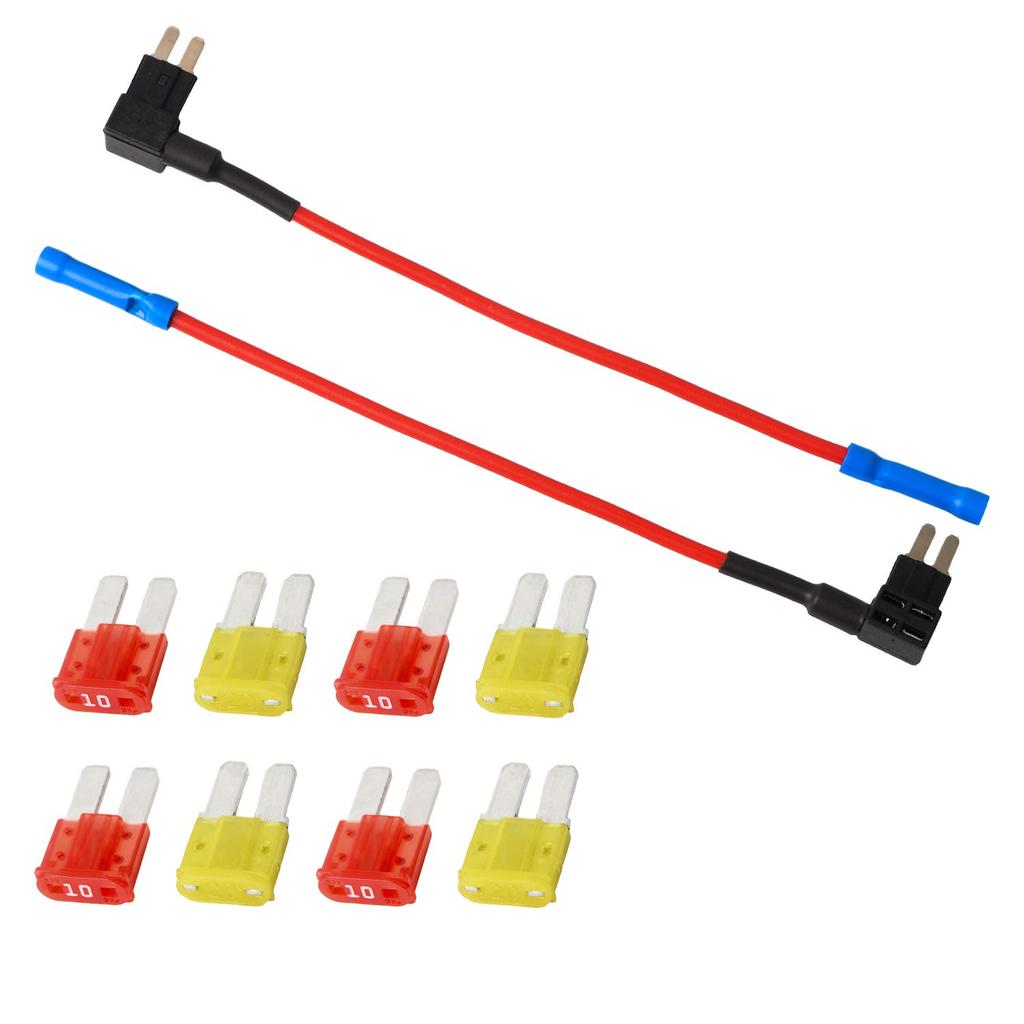 ฟิวส์ที่ใส่ฟิวส์ใบมีด Micro2 พร้อมอะแดปเตอร์ TAP 10A, 20A - Tap 12V รถ Add-a-Circuit Fuse TAP พร้อมฟ