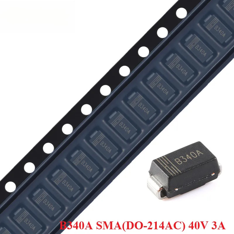 50pcs B340A 3.0A B340 40V 3A SMA DO-214AC Schottky Diode Diodo Barrier Rectifier