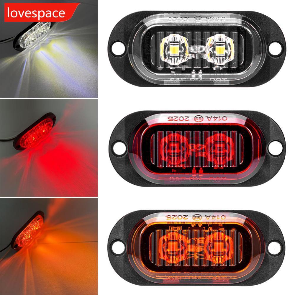 LOVESPACE 2LED Trailer รถบรรทุกด้านข้าง Marker ไฟกันน้ํารถ Lorry รถบรรทุก Van Bus คําเตือนความปลอดภั
