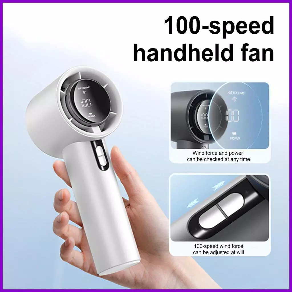 พัดลมมือถือ Digital Display ปรับได้ 100 ระดับ thumbnail 3