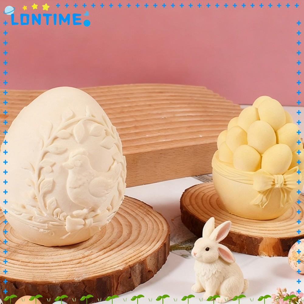 LONTIME แม่พิมพ์เทียนพลาสเตอร์นูนไข่อีสเตอร์ DIY Handmade สบู่ไข่รูปปูนปลาสเตอร์ แม่พิมพ์ตกแต่งปาร์ตี้