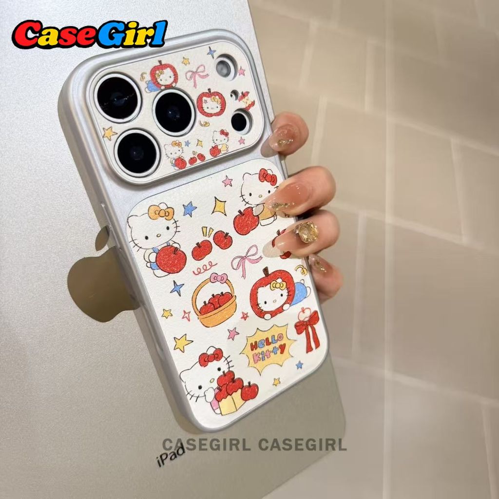 เคสไอโฟน 15 สำหรับ iPhone 17 16 15 11 13 14 12 Pro Max 16 15 14 Plus 13 14 15 Pro ปกซิลิโคนลายHello Kittyแอปเปิ้ล