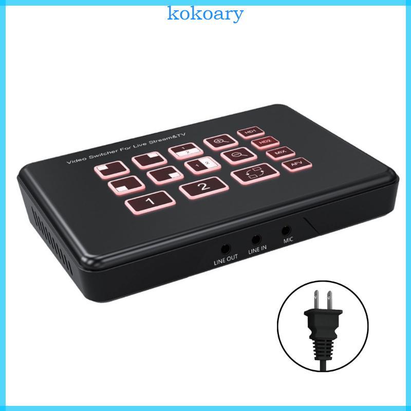 KOK HDTV Switcher Auditory Mixing 2 In 2 Out 1080p สําหรับ Video Capture Quick Setups