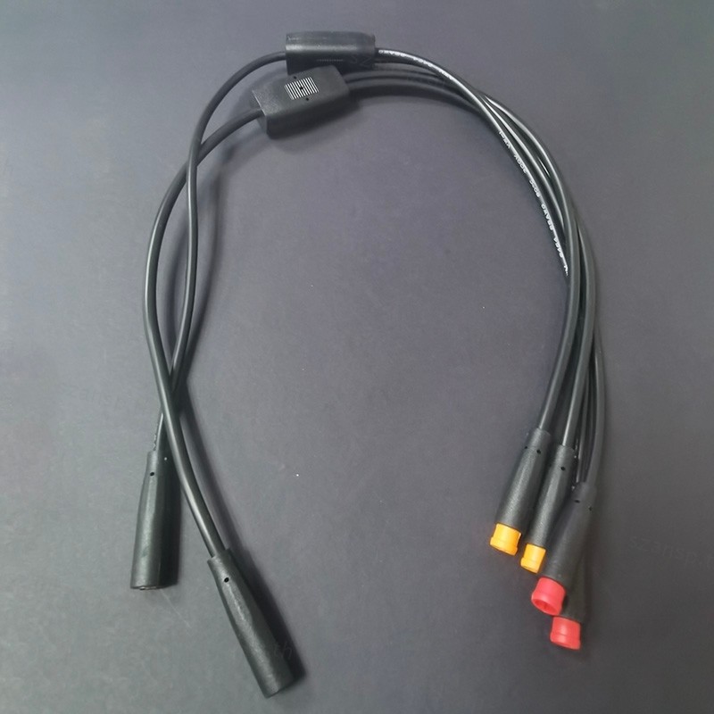 สายเชื่อมต่อไฟฟ้าสำหรับจักรยาน Ebike แบบ Splitter 26AWG 6 มม., M6, 2-3 พิน, 40 ซม.