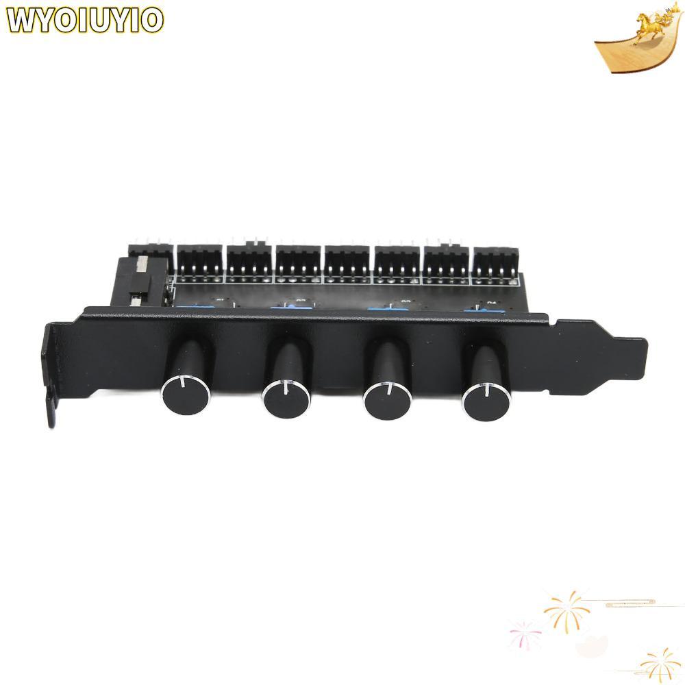 WYOIUYIO PC Fan Hub, 4 Knob Design 8 ช่องควบคุมความเร็วพัดลม,ปฏิบัติ 72W Cooling Fan Controller CPU 