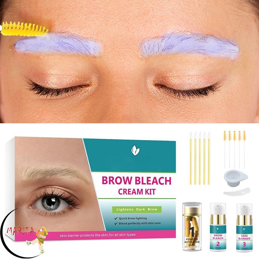 MARITA Brow Lightening Kit, Eyebrow Bleach 5 Applications Brow Bleach Kit, Quick ใช้งานง่าย No Drip 