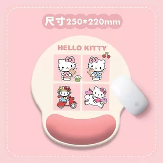 น่ารัก Hello Kitty ที่วางข้อมือแผ่นรองเมาส์ยางนุ่มการ์ตูนคีย์บอร์ดที่วางมือสีชมพูแผ่นรองโต๊ะสําหรับสาว