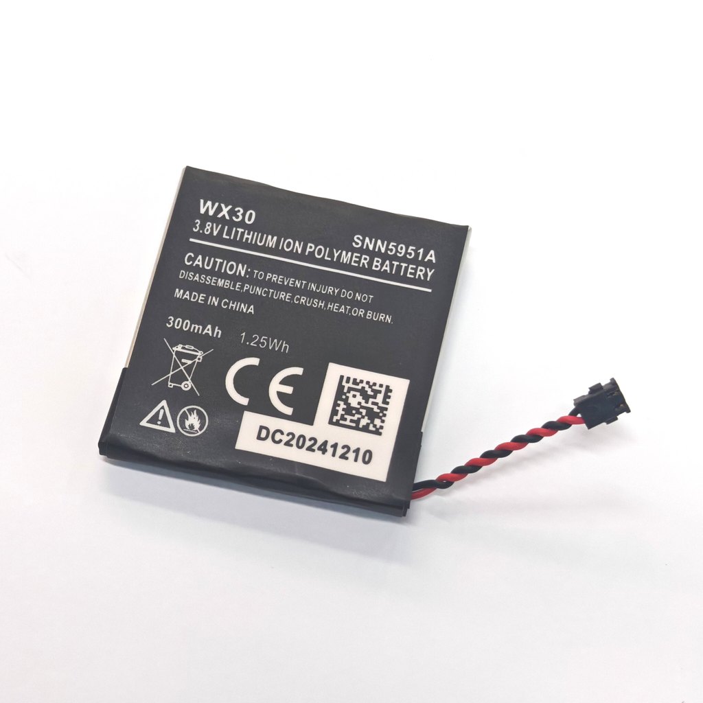 เหมาะสําหรับรถจักรยานยนต์ Moto360 แบตเตอรี่นาฬิกาอัจฉริยะ WX30 SNN5951A3.8V 300mAh