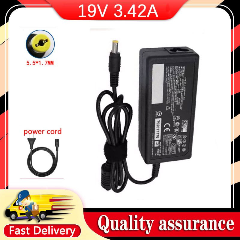ใหม่ 19V 3.42A 65W 5.5*1.7 มม.แล็ปท็อปอะแดปเตอร์ AC สําหรับ Acer E1 410 421 422G 430G 430P 431 431G 