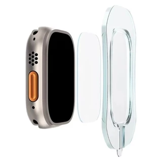 1/3 ชิ้นป้องกันหน้าจอสําหรับ Apple Watch Ultra 3/2/1 49 มม. 9H ความแข็งกระจกนิรภัยนาฬิกาฟิล์มอัตโนมัติชุดติดตั้ง