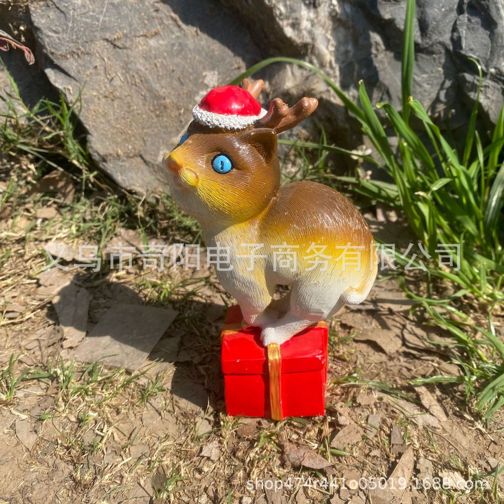 New cartoon animal gifts, Christmas decoration ornaments, home Christmas scene decoration resin orna