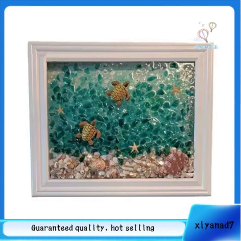 [xiyanad7.th]Ocean Theme Sea Glass Art Kit สําหรับผู้ใหญ่กรอบรูปใช้งานง่าย DIY โมเสกศิลปะและหัตถกรรมชุดทําด้วยมือ
