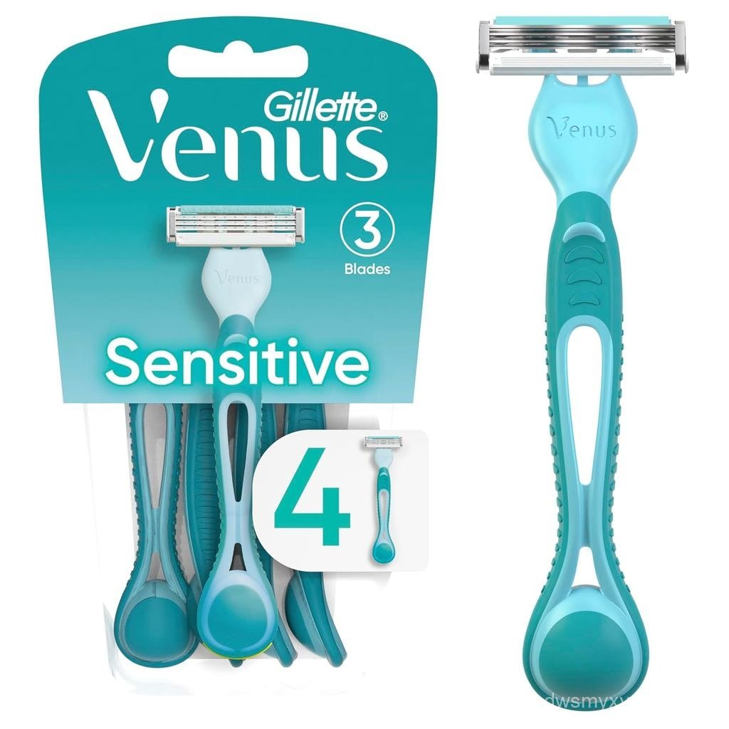 Gillette Venus Simply 3 Sensitive Women's Disposable Razors, Pack of 1 with 4 razors