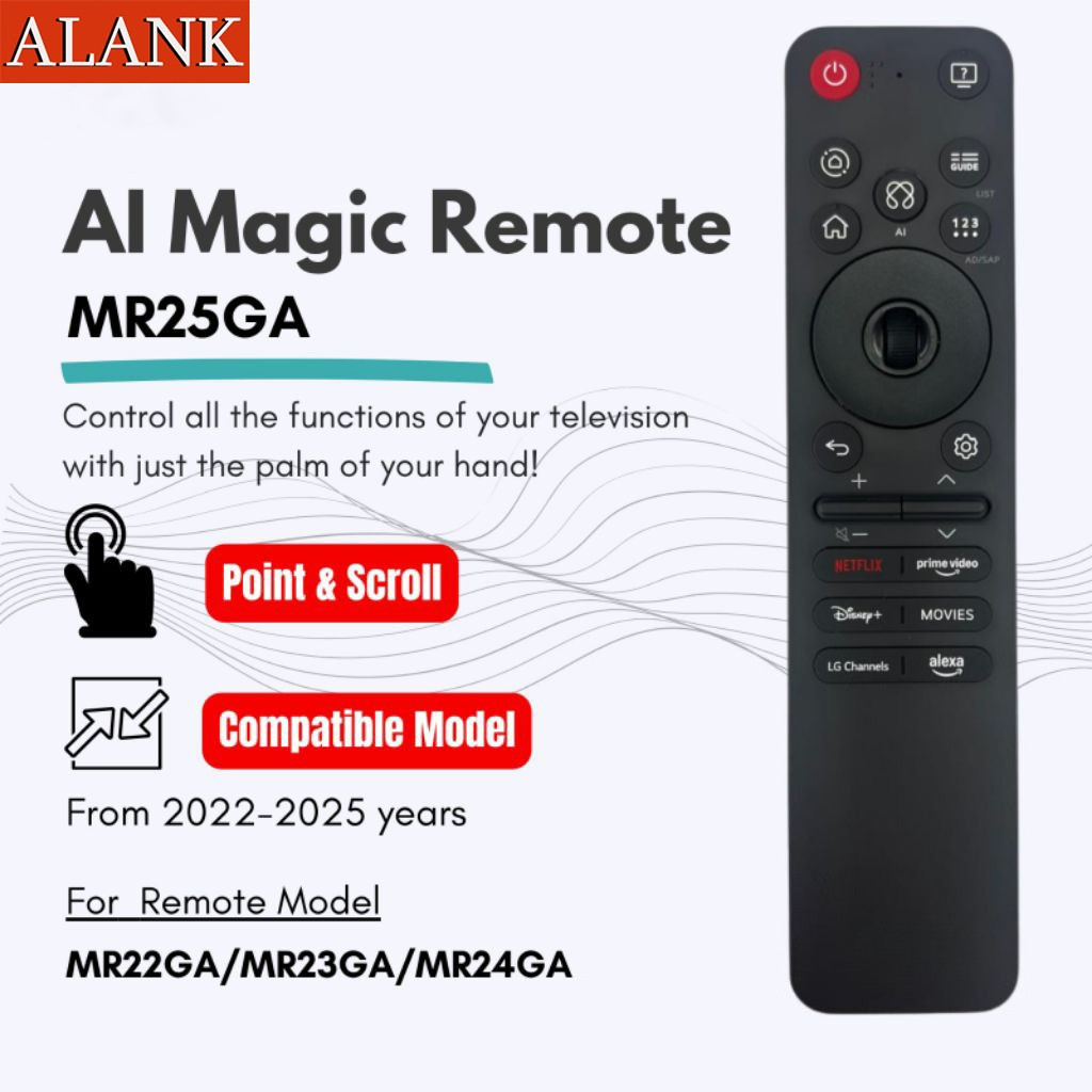 ALANK new AI เสียง/เมาส์ Magic รีโมท LG สมาร์ททีวี AI ปุ่มฟังก์ชั่น MR25GA AKB76046603 FOR2022-2025