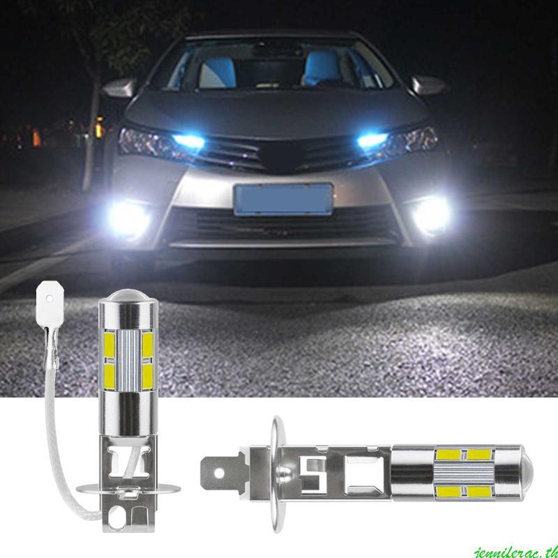 Jenniferac โคมไฟ LED Anti Fog Light ไฟหน้ารถ H1 H3 10SMD 5630 50000H 2W 12V 2x