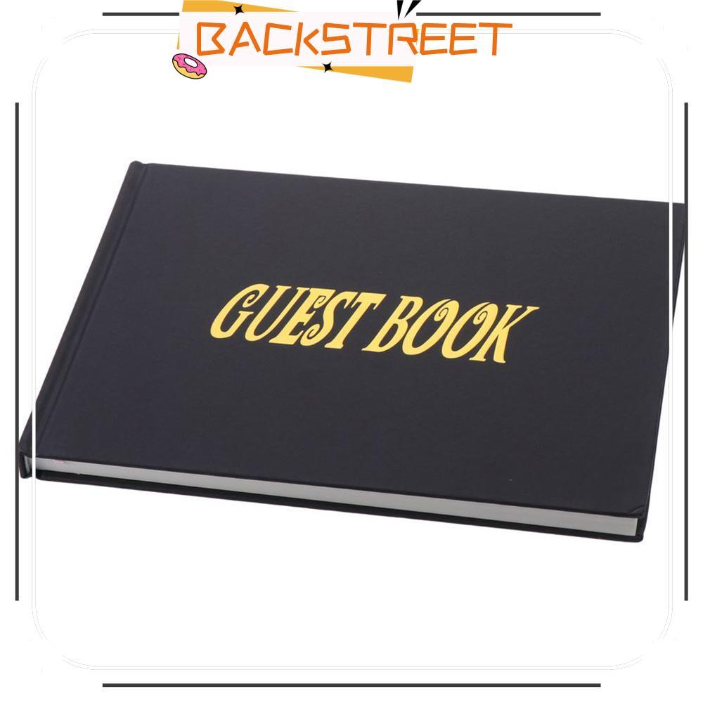 BACKSTAGE Wedding Guest Book, 24.3*18.4 CM Paper Guest Book, Pink/Black/White Golden Wedding Sign-in