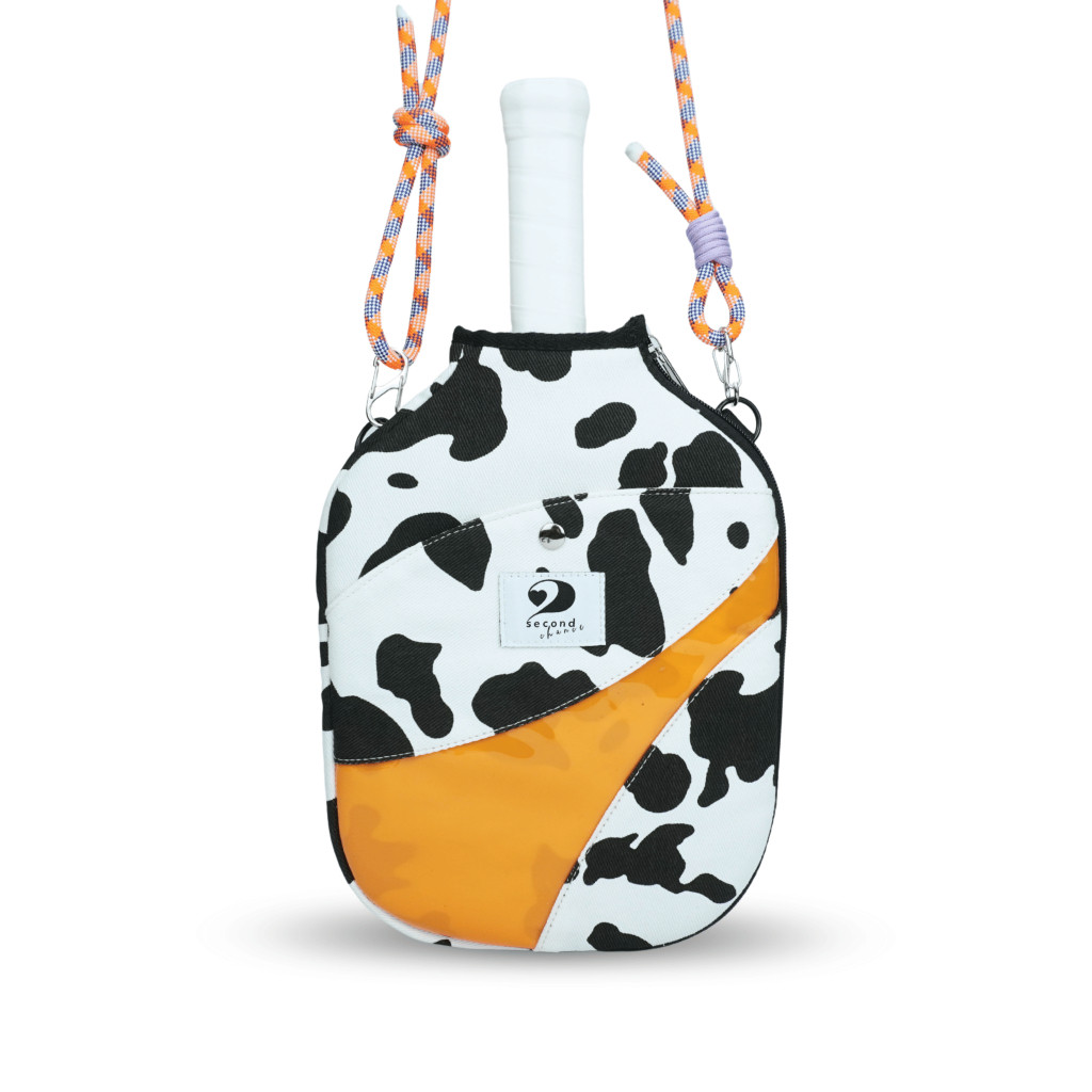 Second Chance Pickleball Paddle Cover MESH COW PRINT