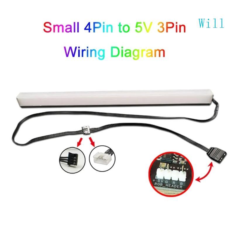 จะ 5V 3Pin คอมพิวเตอร์เมนบอร์ดสายต่อ 4Pin ARGB 5V 3Pin ARGB Sync Hub Splitter Connector สําหรับ PC ค