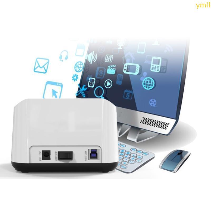 Yml1 Dual-Bay HDD Holder Duplicator Dock USB3 0 2 Bay Hard Drive Stand Holder