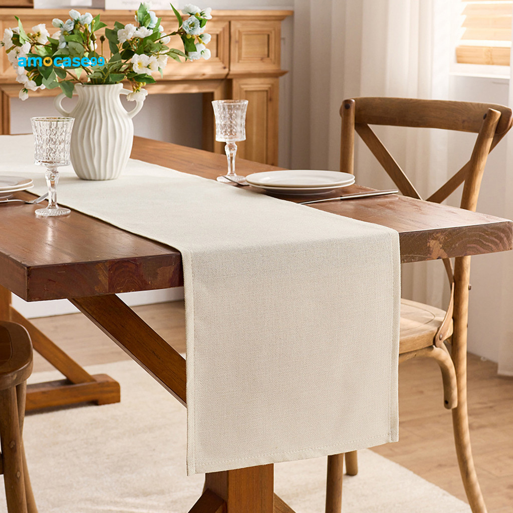 Amocase99 Rustic Table Runner Easy Care Table Runner Rustic ผ้าลินินตาราง Runner สําหรับโต๊ะกาแฟรับป