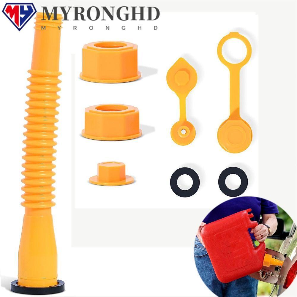 Myronghd หัวฉีดแก๊สเชื้อเพลิง พลาสติก หนา งอได้ พร้อมฝาช่องระบายอากาศ แบบเปลี่ยน สําหรับกระป๋องน้ํามัน 1 2 5 10 แกลลอน