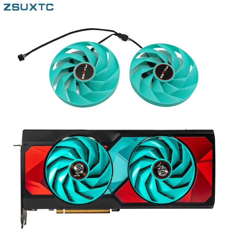 HL 95MM4pinFD10015M12D0.45A พัดลม GPU เหมาะสําหรับ SAPPHIRE Radeon RX7600XT, 7700XT, 7800XT, PULSE ก