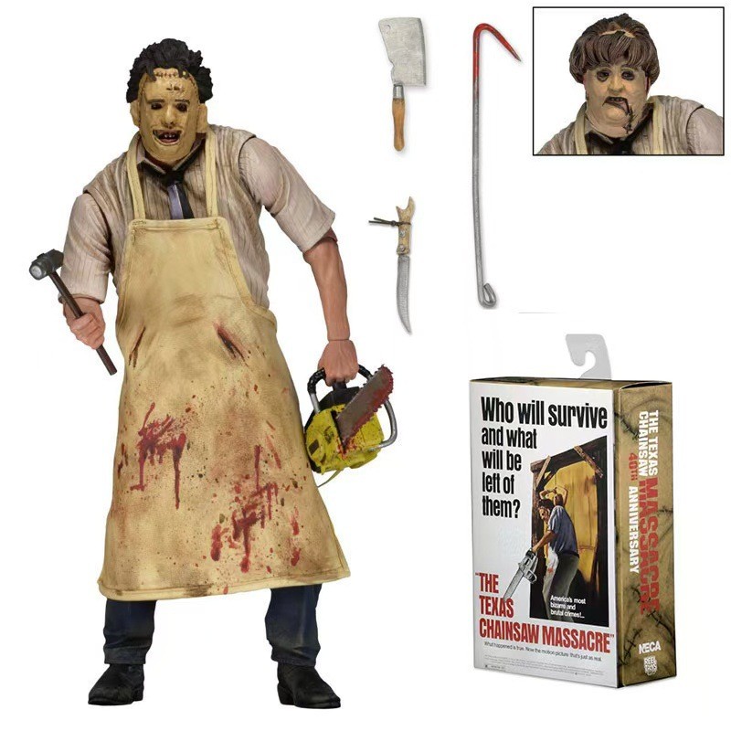 NECA Texas Chainsaw Massacre ตุ๊กตา 23 ซม. Leatherface Leatherface 40th Anniversary Edition รูปตกแต่