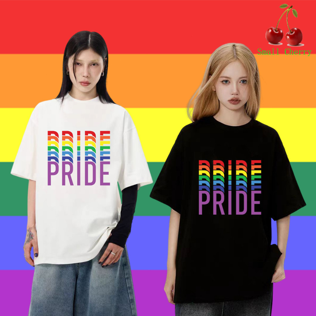 🔥เสื้อเฮีย🔥Pride Month Gay Lesbian Rainbow เสื้อยืด #021 Pride Month Rainbow ลายพิมพ์เสื้อคอกลมแบบแฟ