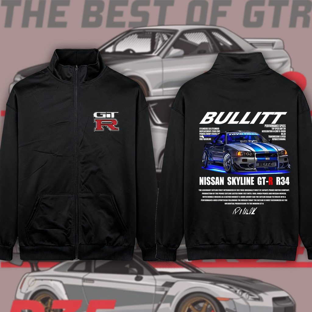 (9 แบบ) เสื้อคาร์ดิแกนสไตล์สปอร์ต Nissan GTR / GTR Nismo (รุ่น R35 / R32) แฟชั่นสปอร์ต ผ้าฝ้าย มีซิป ขนาด M-3XL