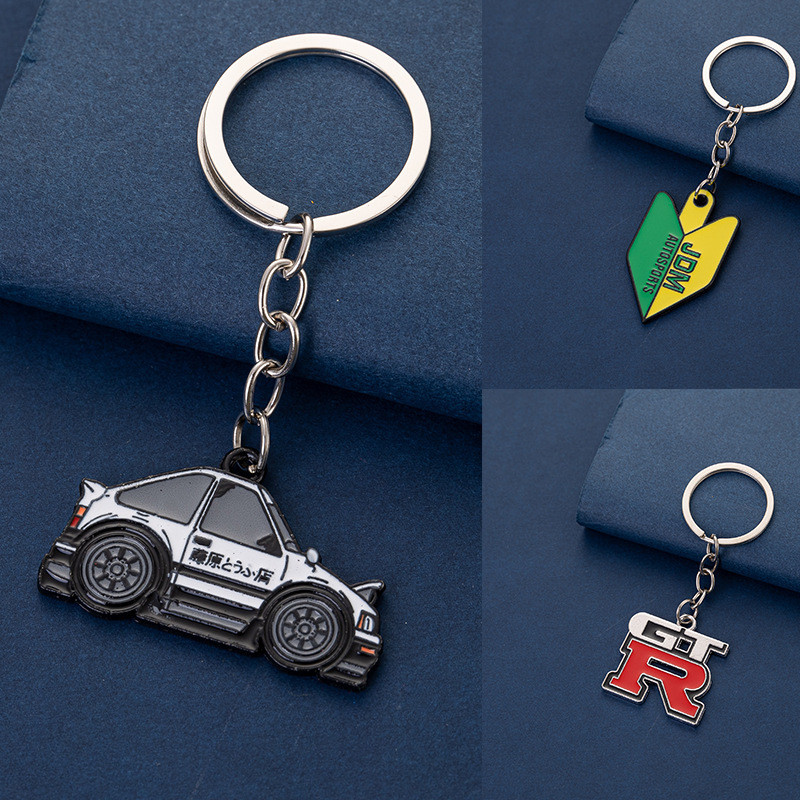Car Modification Keychain Day Man AE86 GTR JDM Anime Logo Key Pendants Autumn Name Mountain Souvenir